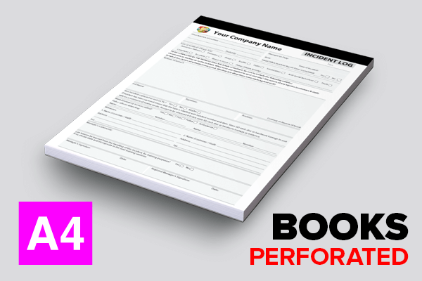 Incident Report Log Template Perforated & Stapled BOOKS