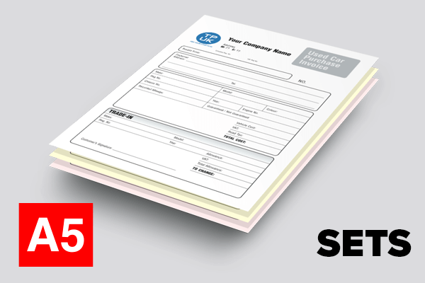 Used Cars Purchase Invoice — A5 Sets