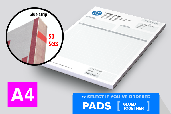 Invoice Template — A4 Glued PADS