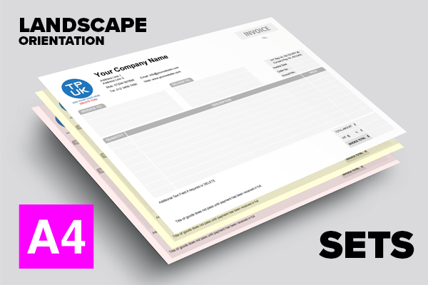 Invoice Template — A4 Landscape — NCR Sets