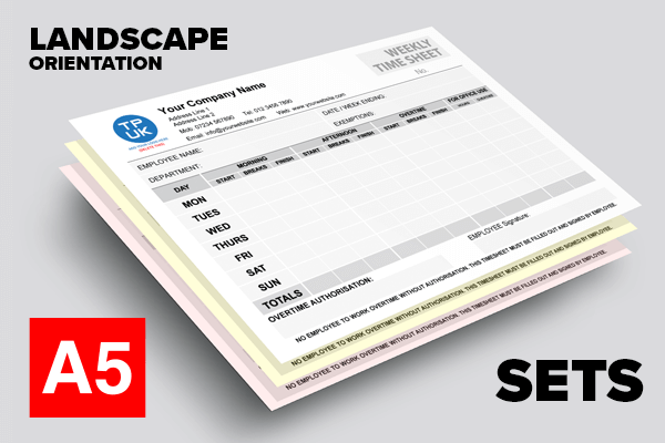 Time Sheet Template — A5 Landscape — SETS