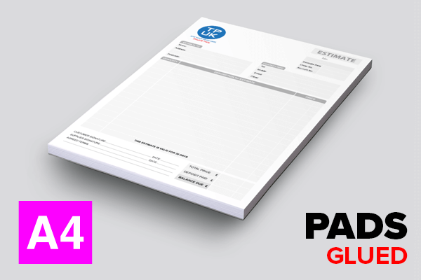 Estimate Template — A4 Glued PADS