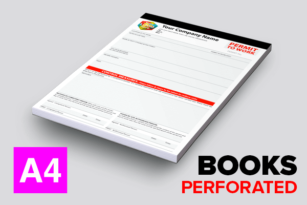 Permit to Work Template — A4 — Perforated & Stapled BOOKS