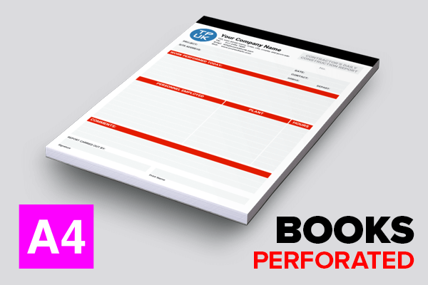 Contractors Daily Report (Version A) Template Perforated & Stapled BOOKS