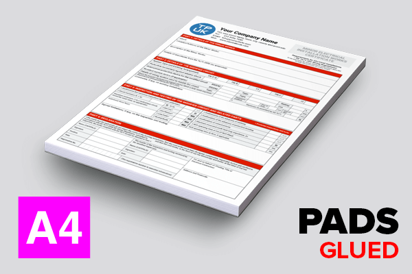 Minor Electrical Installation Works Certificate Glued PADS