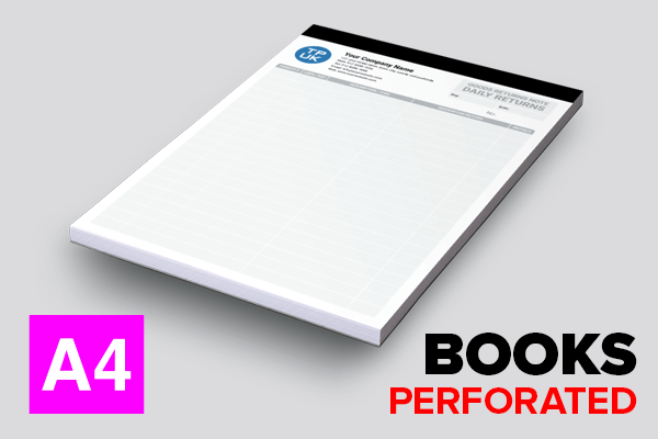 Goods Returns Note: Daily Returns — A4 Perforated & Stapled BOOKS