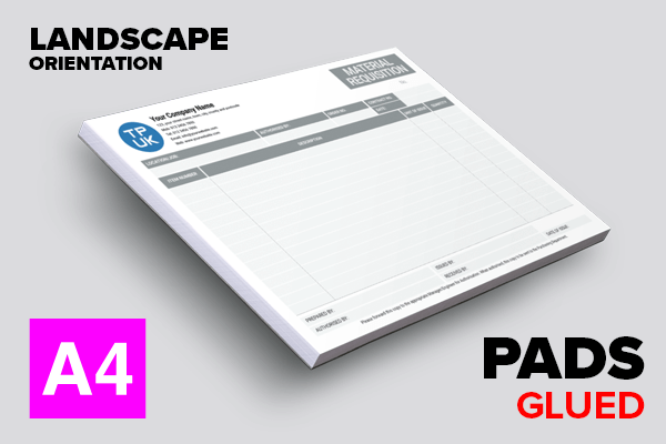 Material Requisition (Version 2) — A4 — Glued PADS