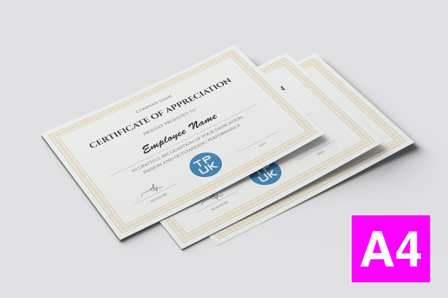 A4 Certificate – Professional Template Version 2