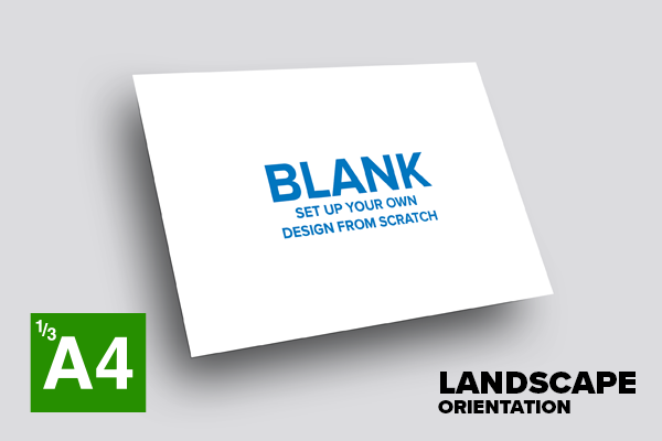 BLANK 1/3A4 Flyer (DL) Template – LANDSCAPE dimensions