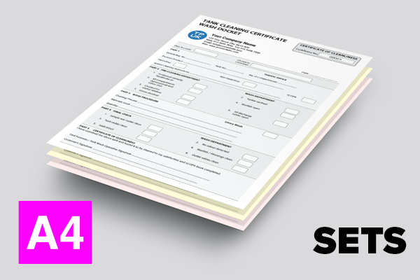 Tank Cleaning Certificate / Wash Docket Template — A4 — SETS
