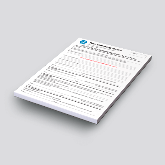 ELECTRICAL — <b>Isolation Certificate</b> NCR