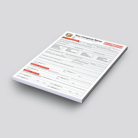 PERMIT TO WORK in Confined Spaces Template by TradePrintingUK – large image