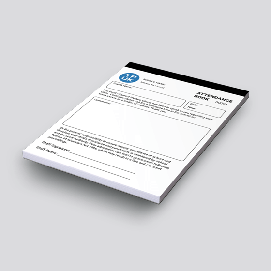 SCHOOL ATTENDANCE BOOK Template printed by TradePrintingUK – large image