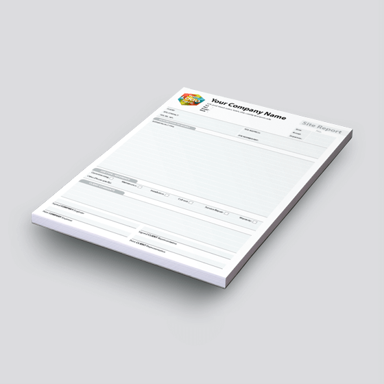 SITE REPORT Template printed as Carbonless NCR Books by TradePrintingUK – large image