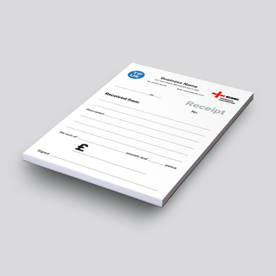 ELECTRICIAN Receipt Template printed by TradePrintingUK – small image