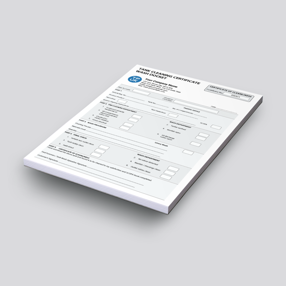WASH DOCKETS — <b>Tank Cleaning Certificates</b> NCR