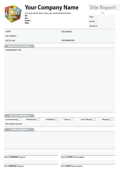 Construction Site Report Daily Template for carbonless NCR by TradePrintingUK