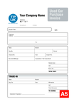 Used Cars Purchase Invoice - A5 Template