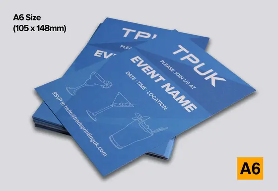 Invitation Printing A6 Card size by TradePrintingUK