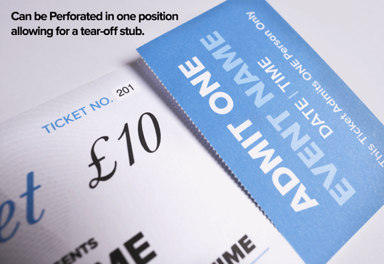 Ticket Printing with perforated tear-off Stub by TradePrintingUK