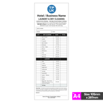Guest Laundry List 1/2 A4 Template for Drycleaning