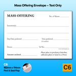 Mass Offering Envelopes - C6 – Text Only