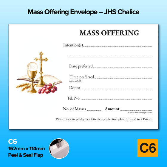 Mass Offering Envelopes - C6 – JHS Chalice