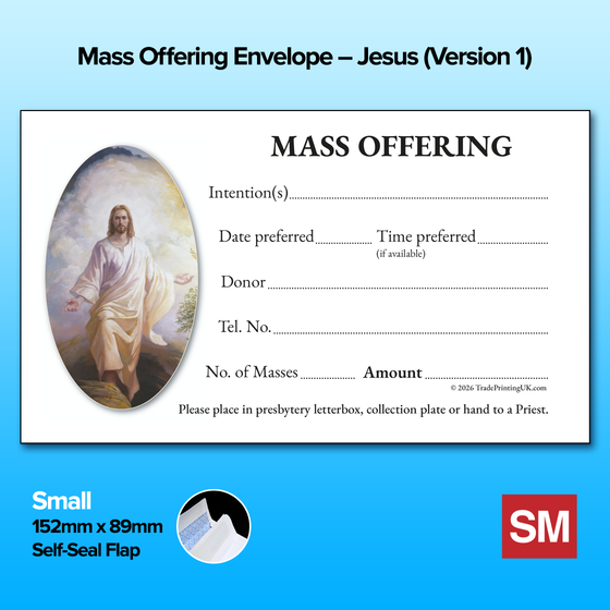 Mass Offering Envelopes - Small – Jesus (Version 1)