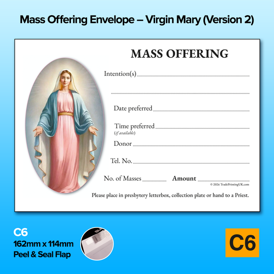 Mass Offering Envelopes - C6 – Virgin Mary (Version 2)