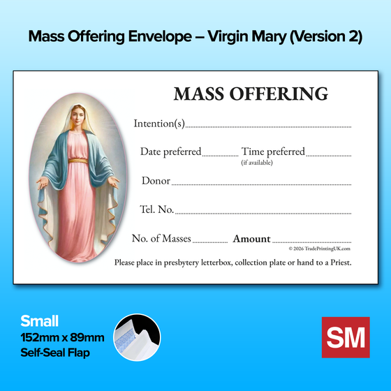 Mass Offering Envelopes - Small – Virgin Mary (Version 2)