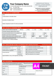 Minor Electrical Installation Works Certificate (Front) A4 Template