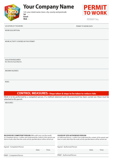 Permit to Work (General Contractor) Template