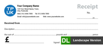 DL (1/3 A4 Landscape) RECEIPT template by TradePrintingUK for NCR print