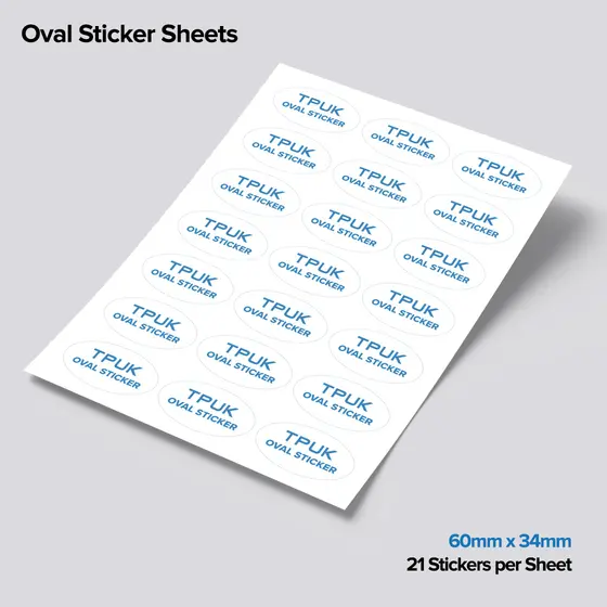 Custom Printed Oval Sheet Stickers