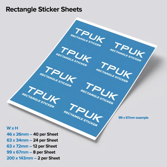 Custom Printed Rectangle Sheet Stickers