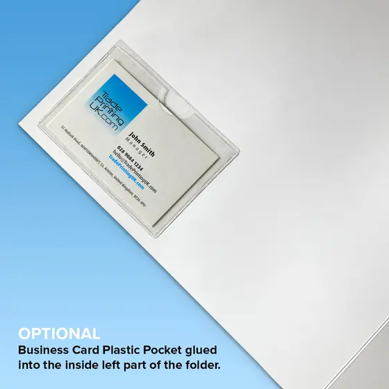 Optional Business Card Plastic Pocket on TradePrintingUK's Folders