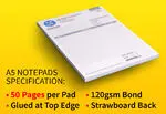 A5 Notepads - Specification