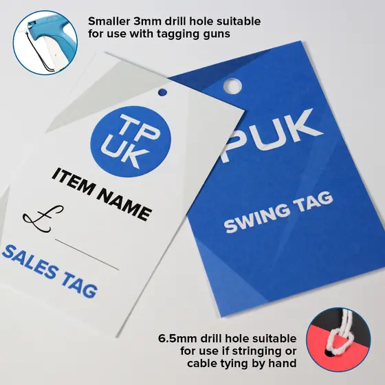 Custom Printed Swing Tags Drill Hole Options