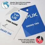 Custom Printed Swing Tags Drill Hole Options