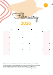 2026 A4 Editable Calender