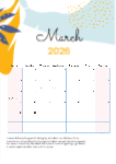 2026 A4 Editable Calender