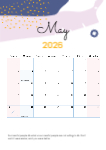 2026 A4 Editable Calender