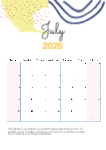 2026 A4 Editable Calender
