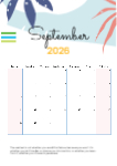 2026 A4 Editable Calender