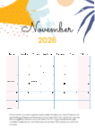2026 A4 Editable Calender