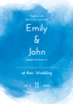 A5 2pp Wedding Invite - Blue wave collection