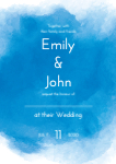 A6 2pp Wedding Invite - Blue wave collection
