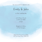 Square 2pp Wedding Invite - Blue wave collection