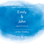 Square 2pp Wedding Invite - Blue wave collection