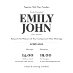 Square 1pp Wedding Invite - Simple collection